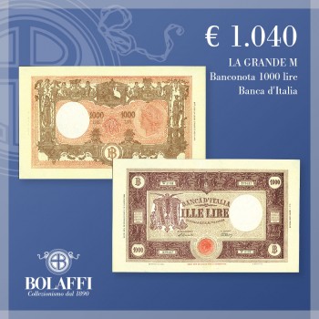 Banconota 1000 lire Grande M Banca d'Italia