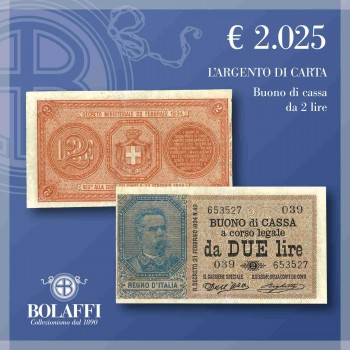 Buono di cassa da 2 lire Umberto I del Regno d'Italia