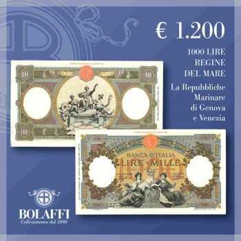 Regno d'Italia, banconota da mille lire delle Repubbliche Marinare Genova e Venezia