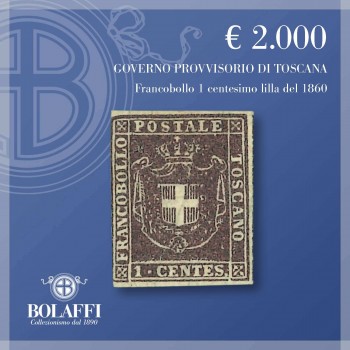 Francobollo 1 centesimo lilla Toscana Governo Provvisorio