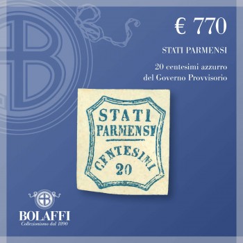 Francobollo 20 centesimi azzurro, Governo provvisorio di Parma