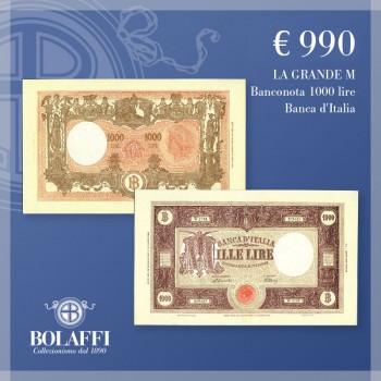 Banconota 1000 lire Grande M Banca d'Italia