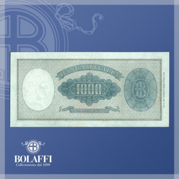 Banconota  da 1000 lire Italia ornata di perle con testa di Medusa, retro