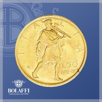 Littore fascista, moneta d'oro 50 lire