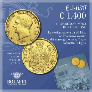 Marengo di Napoleone con volume Bolaffi sui marenghi