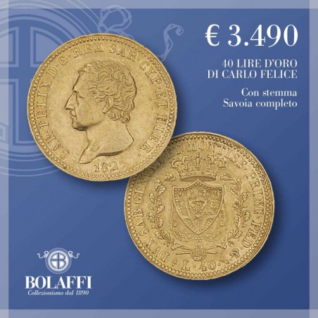 Moneta d'oro da 40 lire di Carlo Felice