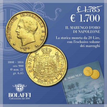 Marengo di Napoleone con volume Bolaffi sui marenghi