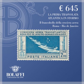 Francobollo Roma - Rio de Janeiro e volume "Eroi dell'aria" di Bolaffi