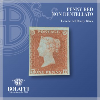 Francobollo Penny Red non dentellato