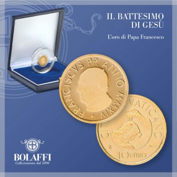 Papa Francesco, la moneta d'oro del battesimo di Gesù
