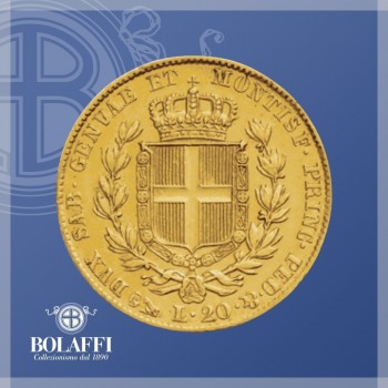 Lo stemma di Casa Savoia sul marengo d'oro