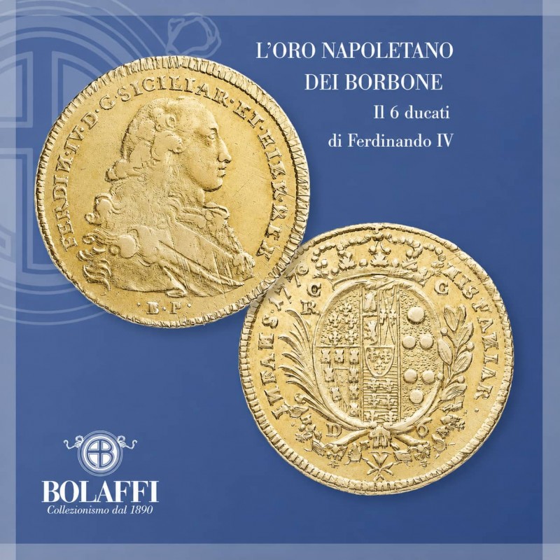 Moneta 6 ducati d'oro di Ferdinando IV Borbone re di Napoli