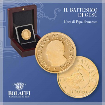Papa Francesco, la moneta d'oro del battesimo di Gesù