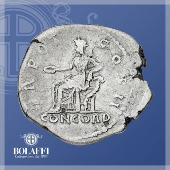 Raffigurazione della Concordia su una moneta romana d'argento