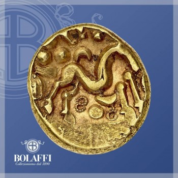 Antica moneta d'oro dei Galli
