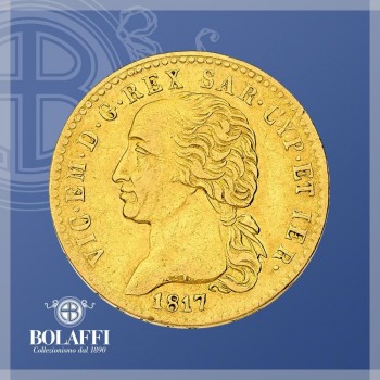 Vittorio Emanuele I effigiato sul marengo d'oro