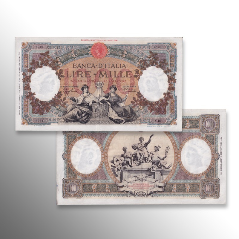 regno d'Italia, banconota da mille lire delle Repubbliche Marinare Genova e Venezia