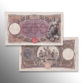 Banconota 500 lire Mietitrice del Regno d'Italia emessa da Vittorio Emanuele III