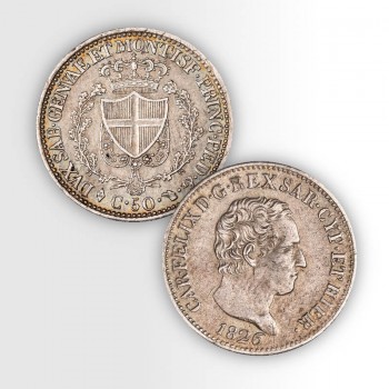 Regno di Sardegna, 50 centesimi di Carlo Felice