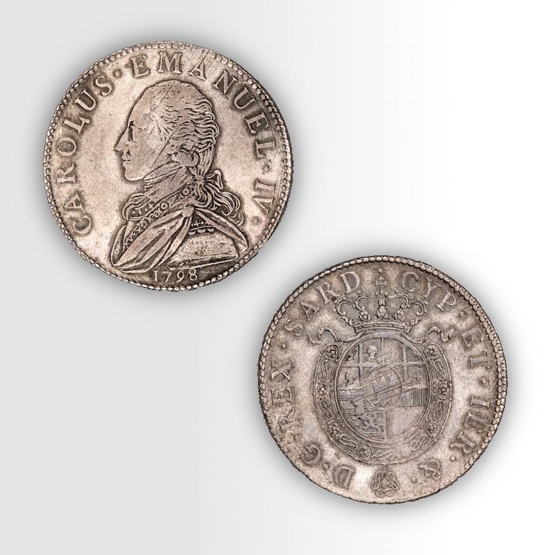 Quarto di scudo d'argento di re Carlo Emanuele IV