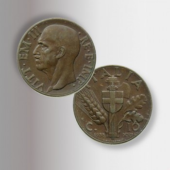 Monete Ventennio fascista, 10 centesimi Impero in rame