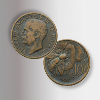 Monete Ventennio fascista, 10 centesimi Ape
