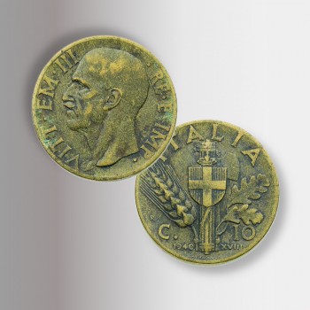 Monete Ventennio fascista, 10 centesimi Impero in bronzital