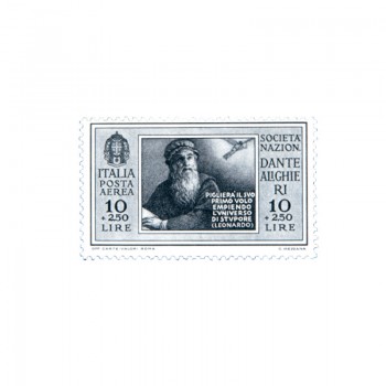 Serie Dante di posta aerea (1932), 10+2,50 lire Leonardo da Vinci