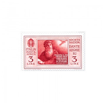 Serie Dante di posta aerea (1932), 3 lire Leonardo da Vinci