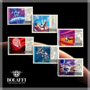 Serie 6 francobolli russi dello Sputnik e delle esplorazioni spaziali