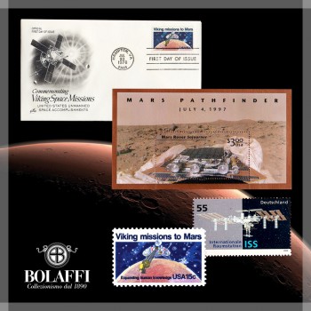 Dall'esplorazione dello Spazio a Marte: collezione di buste e francobolli americani