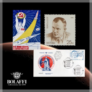 I francobolli di Yuri Gagarin e delle missioni russe nello Spazio