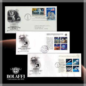 Buste con francobolli esplorazioni dello spazio di Stati Uniti ed Unione Sovietica