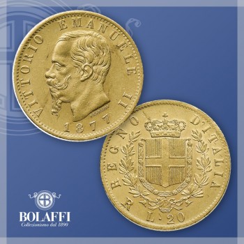 Marengo d'oro di Vittorio Emanuele II con collo corto