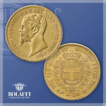 Marengo d'oro di Vittorio Emanuele II con collo lungo