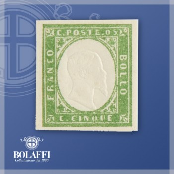 Francobollo 5 centesimi verde, quarta emissione del Regno di Sardegna