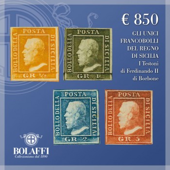 I Testoni, l'unica serie di francobolli del regno di Sicilia