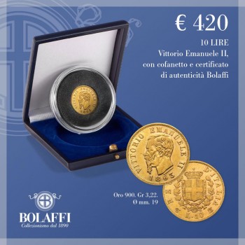Moneta 10 lire d'oro di Vittorio Emanuele II