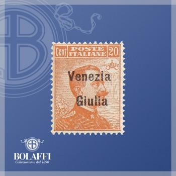 Emissione Venezia Giulia, 20 centesimi arancio bruno (1918)