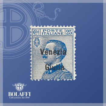 Emissione Venezia Giulia, 25 centesimi azzurro (1918)