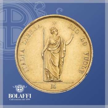 Rovescio 40 lire Governo provvisorio di Lombardia (1848)