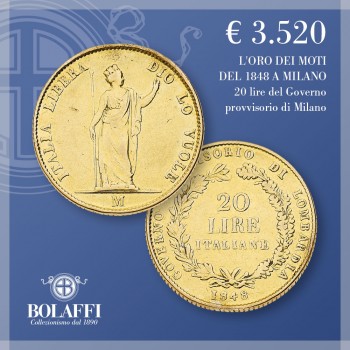 Marengo d'oro 20 lire Governo provvisorio di Lombardia (1848)