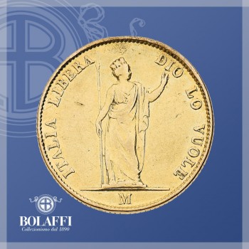 Rovescio 20 lire Governo provvisorio di Lombardia (1848)