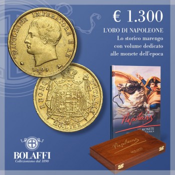 Marengo di Napoleone con volume sulle monete napoleoniche