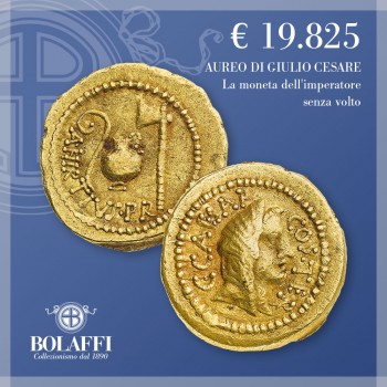 Moneta d'oro di Giulio Cesare in buono stato di conservazione