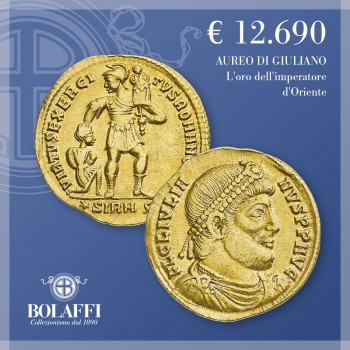 Moneta d'oro di Giuliano l'Apostata, imperatore romano