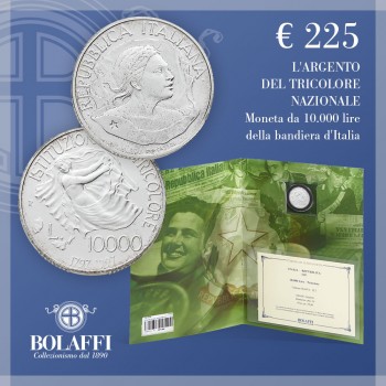 Moneta 10.000 lire Argento del Tricolore