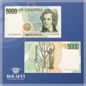 Banconota 5.000 lire Vincenzo Bellini (1985/1996)